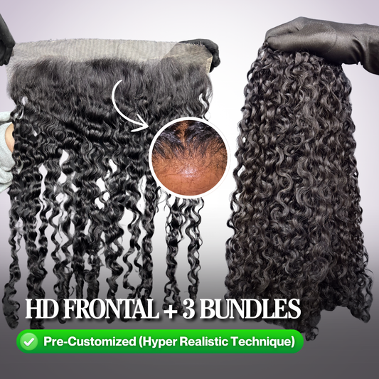 3 BUNDLES + 13x6 HD Lace (Hiper-Realista) Curly